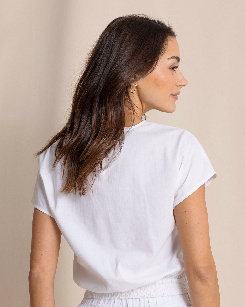 The back view of the Southern Tide Jaclyn Top by Southern Tide - Classic White