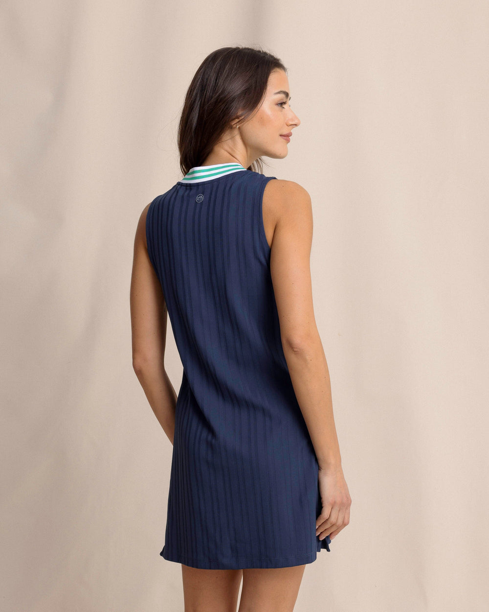 The back view of the Southern Tide Jaelyn Performance Dress by Southern Tide - Dress Blue