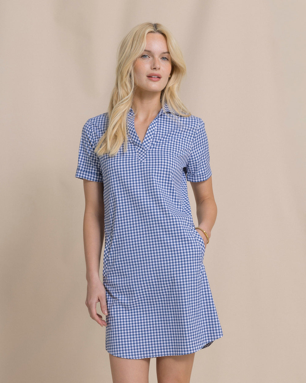 Southern Tide Kamryn Coastal Breeze Gingham Dress