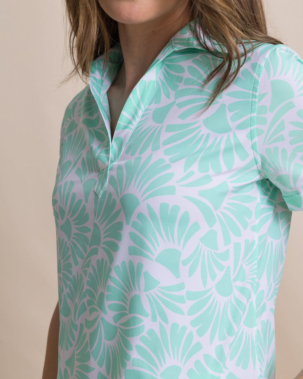 The detail view of the Southern Tide Kamryn Paradise Shores Coastal Breeze® Dress by Southern Tide - Gulf Shores