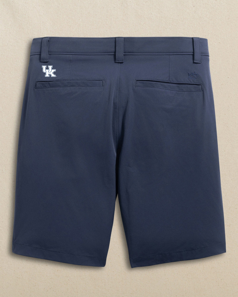 The back view of the Southern Tide Kentucky Wildcats Birdie 8" Coastal Breeze® Performance Short by Southern Tide - True Navy
