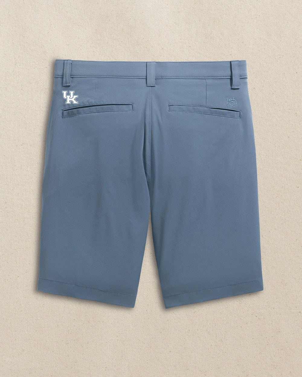 The back view of the Southern Tide Kentucky Wildcats brrr°®-die 8" Performance Short by Southern Tide - Dark Seas