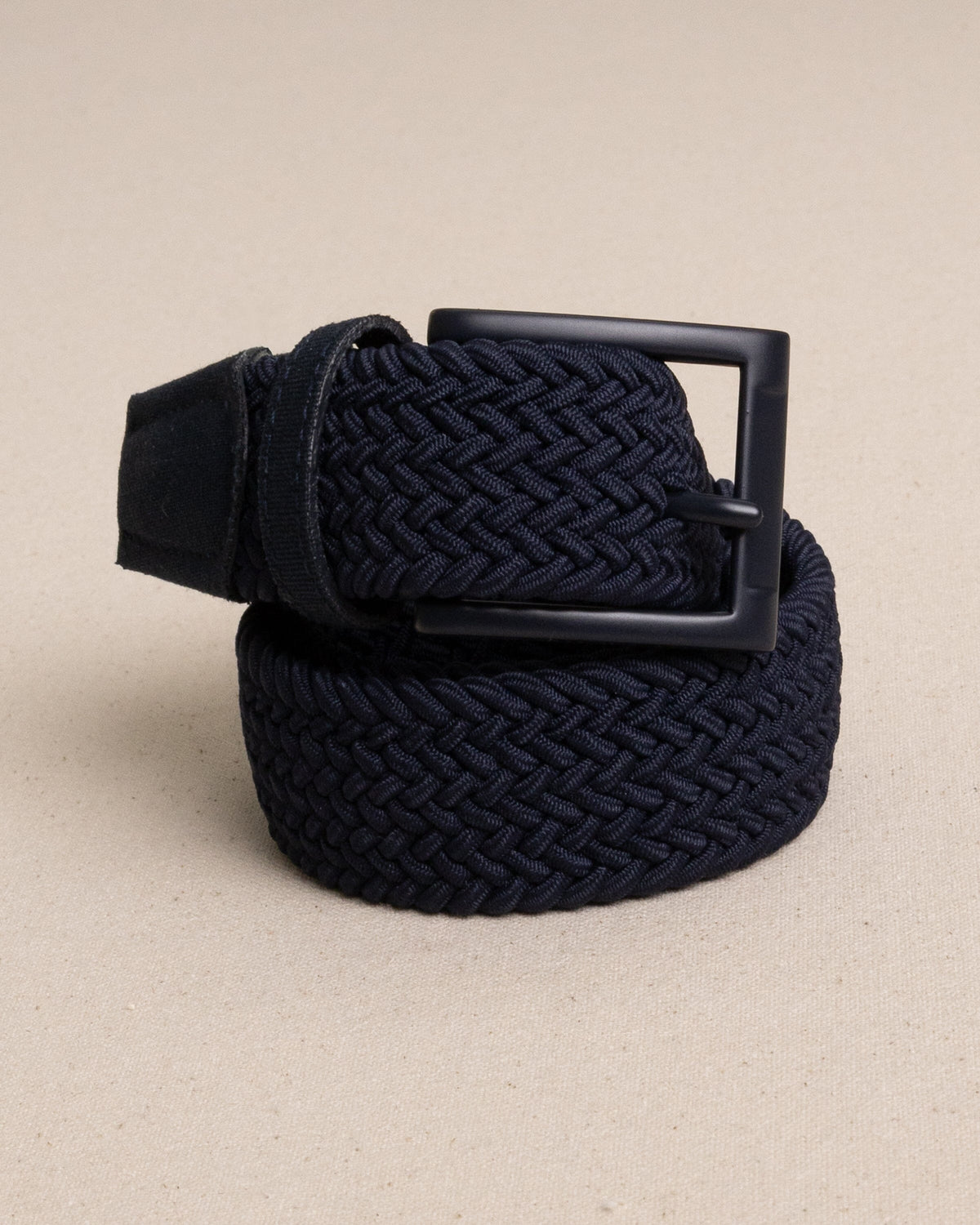 The front view of the Southern Tide Kids Caddie Braided Belt by Southern Tide - True Navy