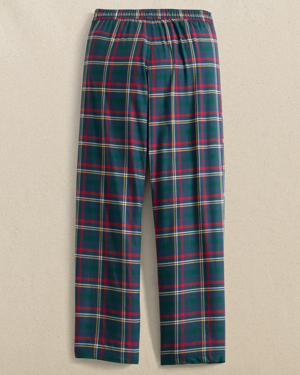 The back view of the Southern Tide Kids Holiday Tartan Lounge Pant by Southern Tide - Dress Blue