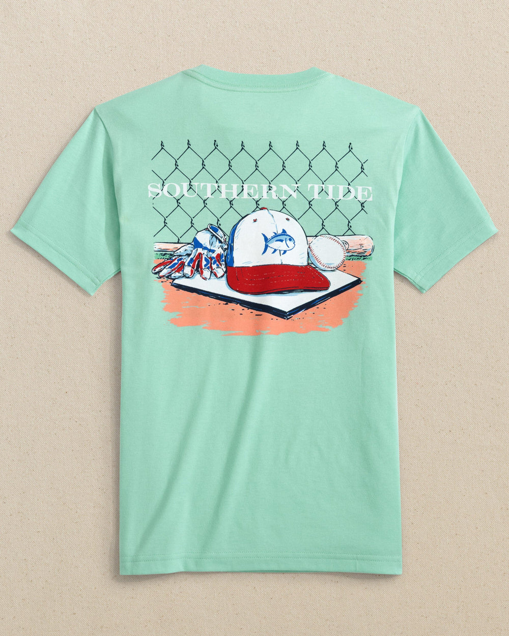 The back view of the Southern Tide Kids Homeplate Hat Short Sleeve T-Shirt by Southern Tide - Garden Grove