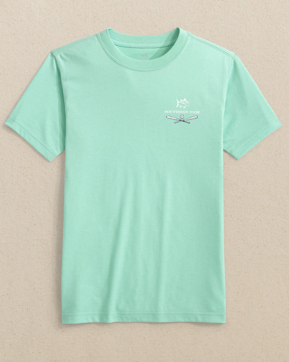 The front view of the Southern Tide Kids Homeplate Hat Short Sleeve T-Shirt by Southern Tide - Garden Grove