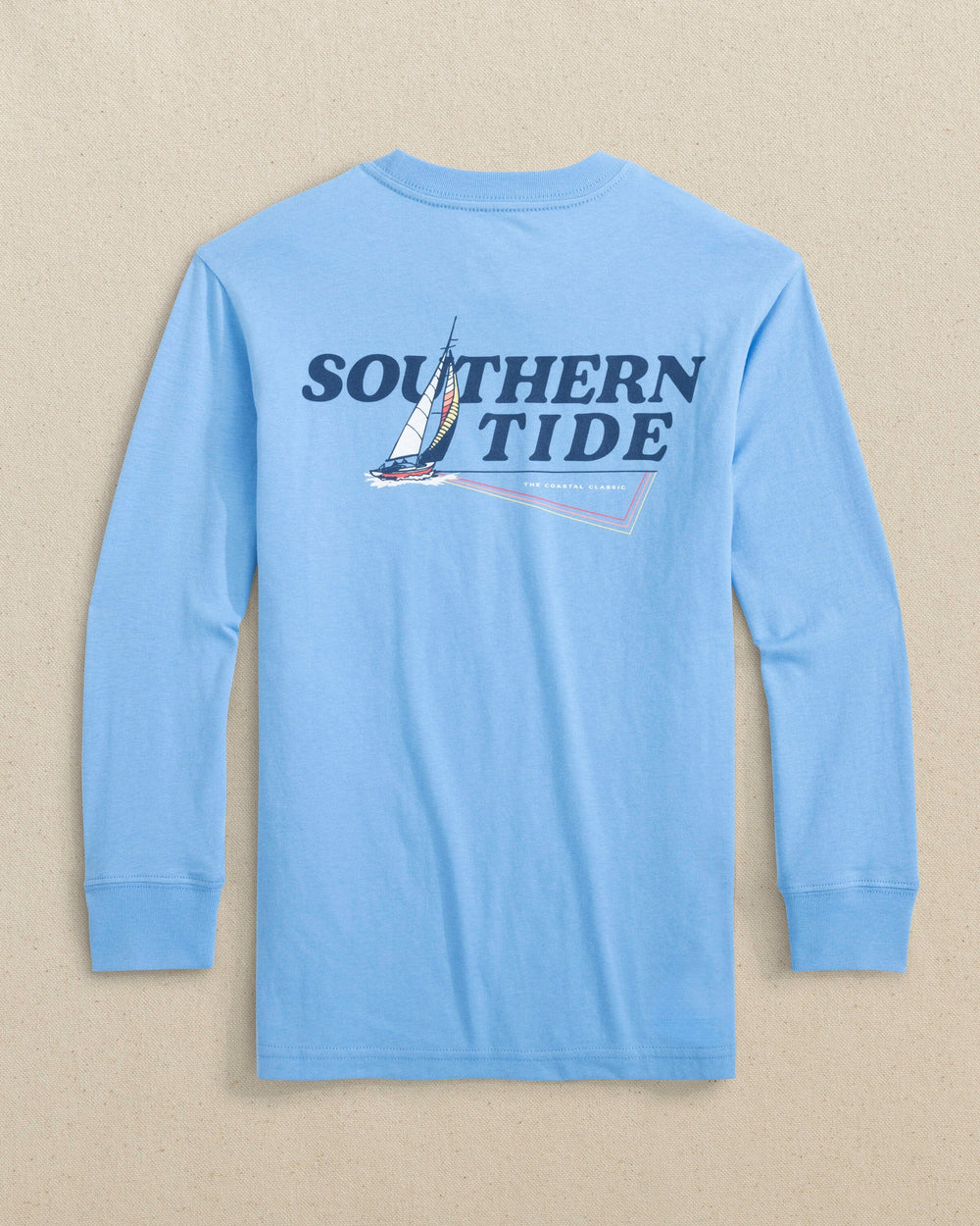 The back view of the Southern Tide Kids Retro Sail Long Sleeve T-Shirt by Southern Tide - Ocean Channel