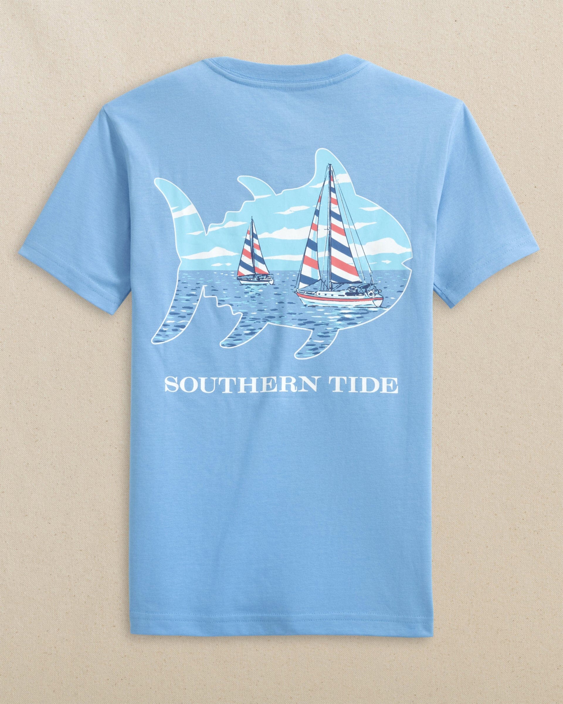 Kids Sailboat Skipjack Fill Short Sleeve T-Shirt