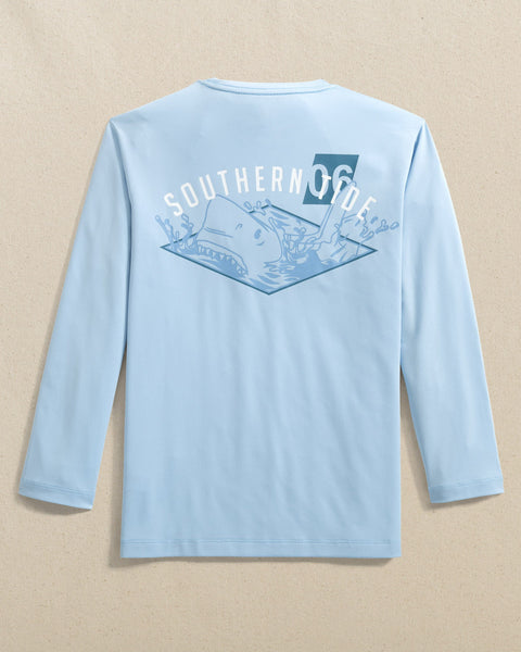Tシャツ・カットソー HIGH TIDE FRANKIE DUPLEX LONG SLEEVE FOOTBALL JERSEY BLUE Kids Shark Attack Performance Long Sleeve T-Shirt | Southern