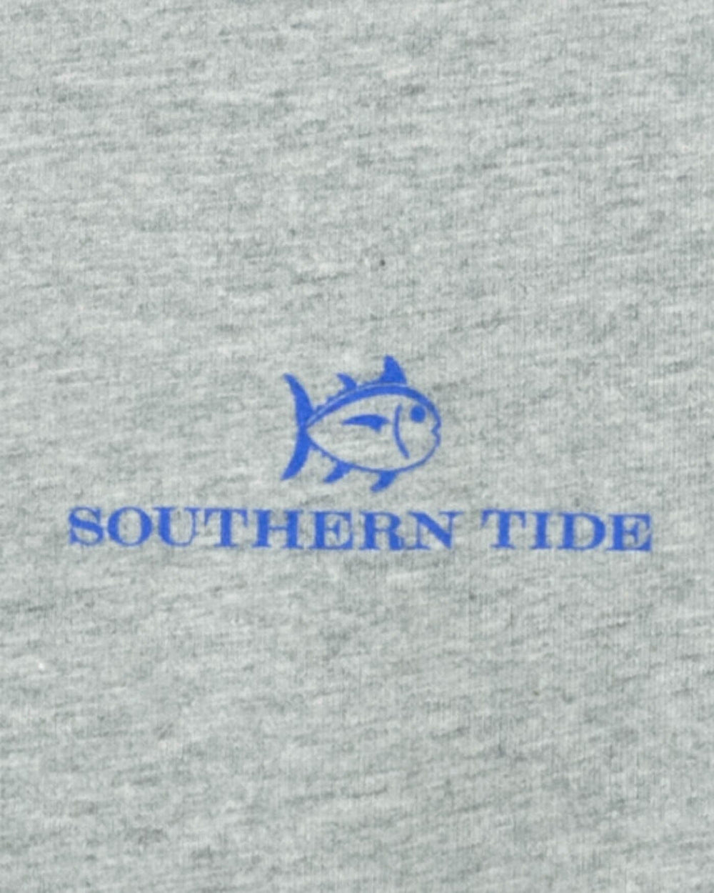 The detail view of the Southern Tide Kids Skipjack Baseball Heather T-Shirt by Southern Tide - Heather Grey