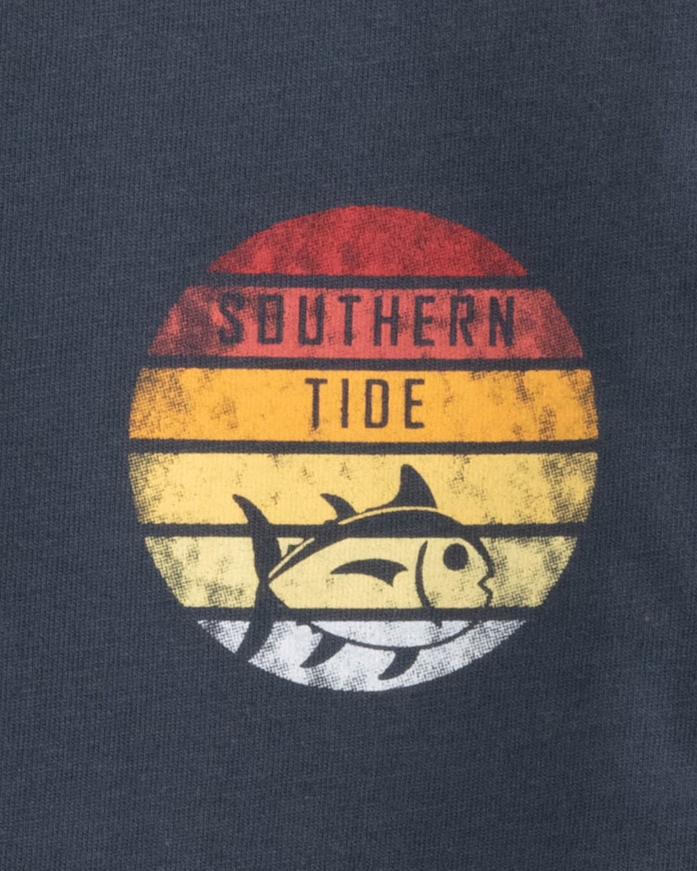 The detail view of the Southern Tide Kids ST Circle Gradient T-Shirt by Southern Tide - Ombre Blue
