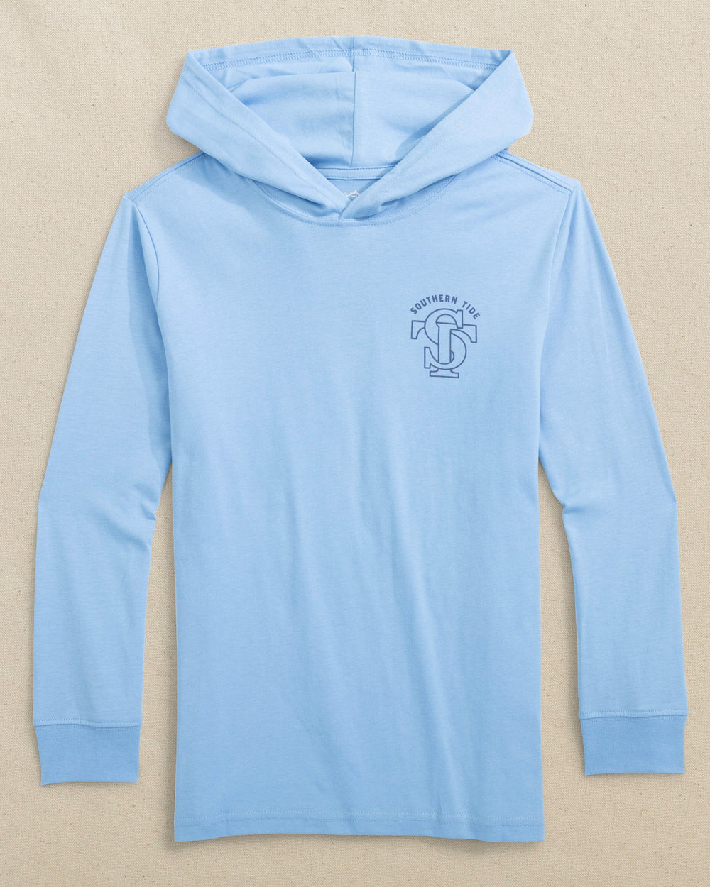 The front view of the Southern Tide Kids ST Seal Long Sleeve Hoodie T-Shirt by Southern Tide - Ocean Channel