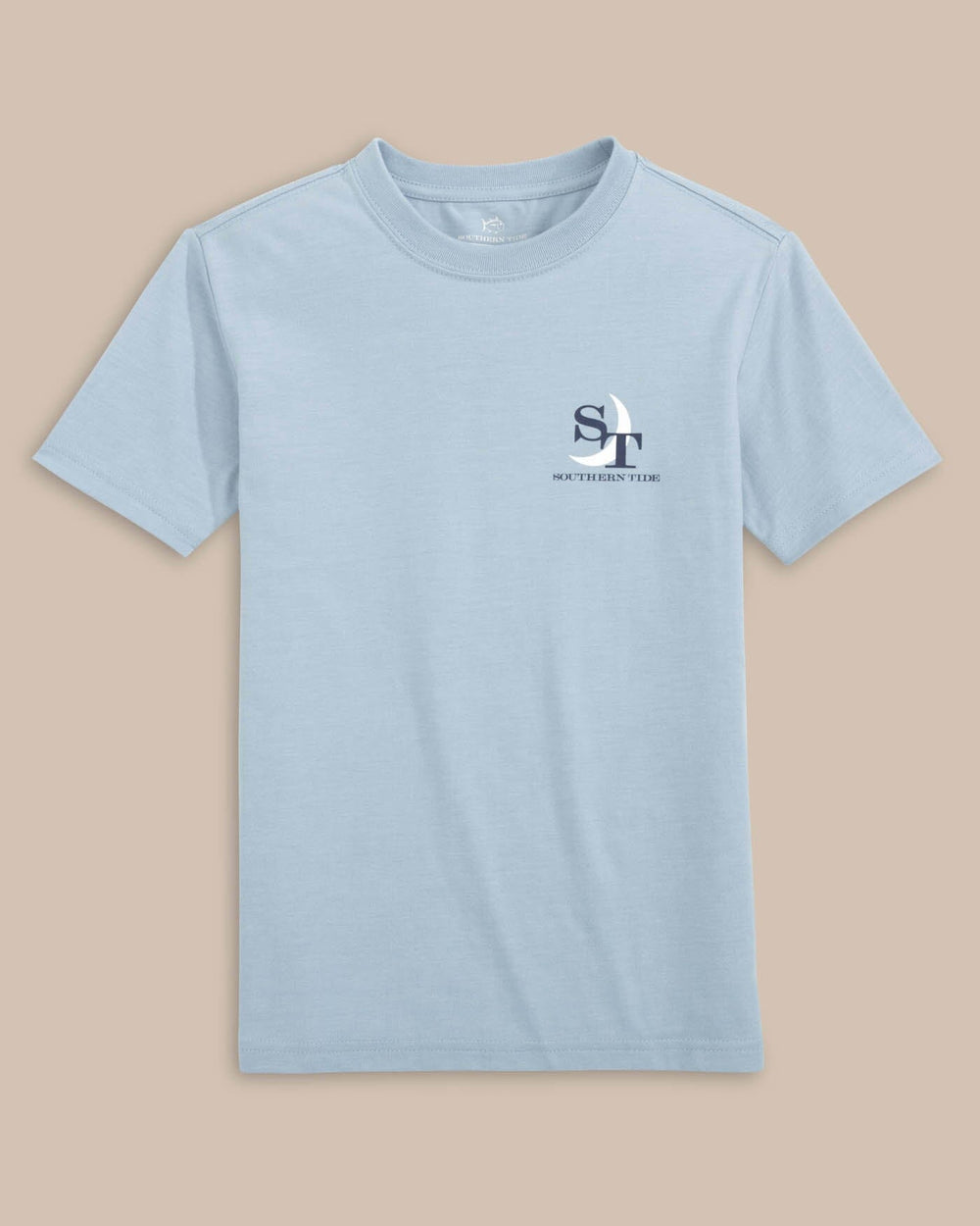 The front view of the Southern Tide Kids ST Southern Coastal T-Shirt by Southern Tide - Tsunami Grey