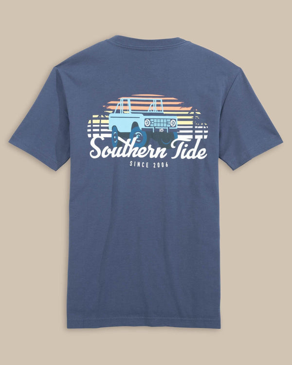 The back view of the Southern Tide Kids ST Sunset Defender T-Shirt by Southern Tide - Light Indigo