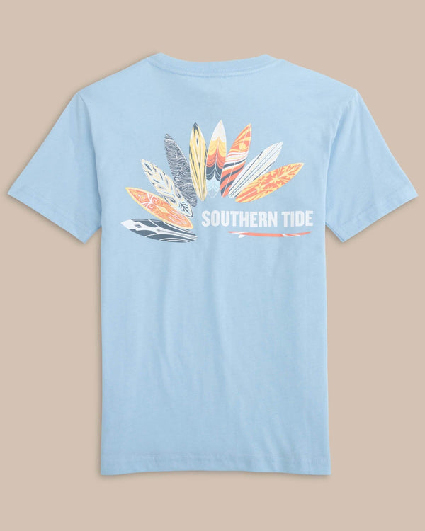 The back view of the Southern Tide Kids Surf Style Short Sleeve T-shirt by Southern Tide - Clearwater Blue