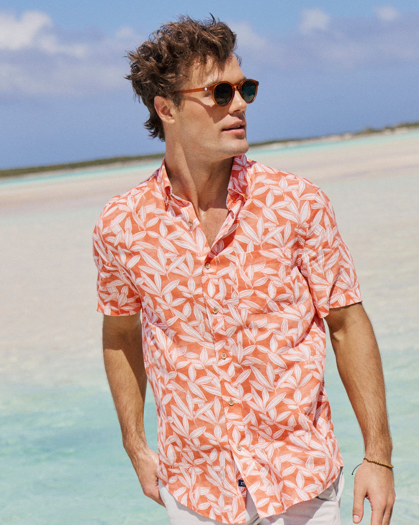 Men's Kokomo Row Linen Rayon Short Sleeve Sport Shirt | Southern Tide