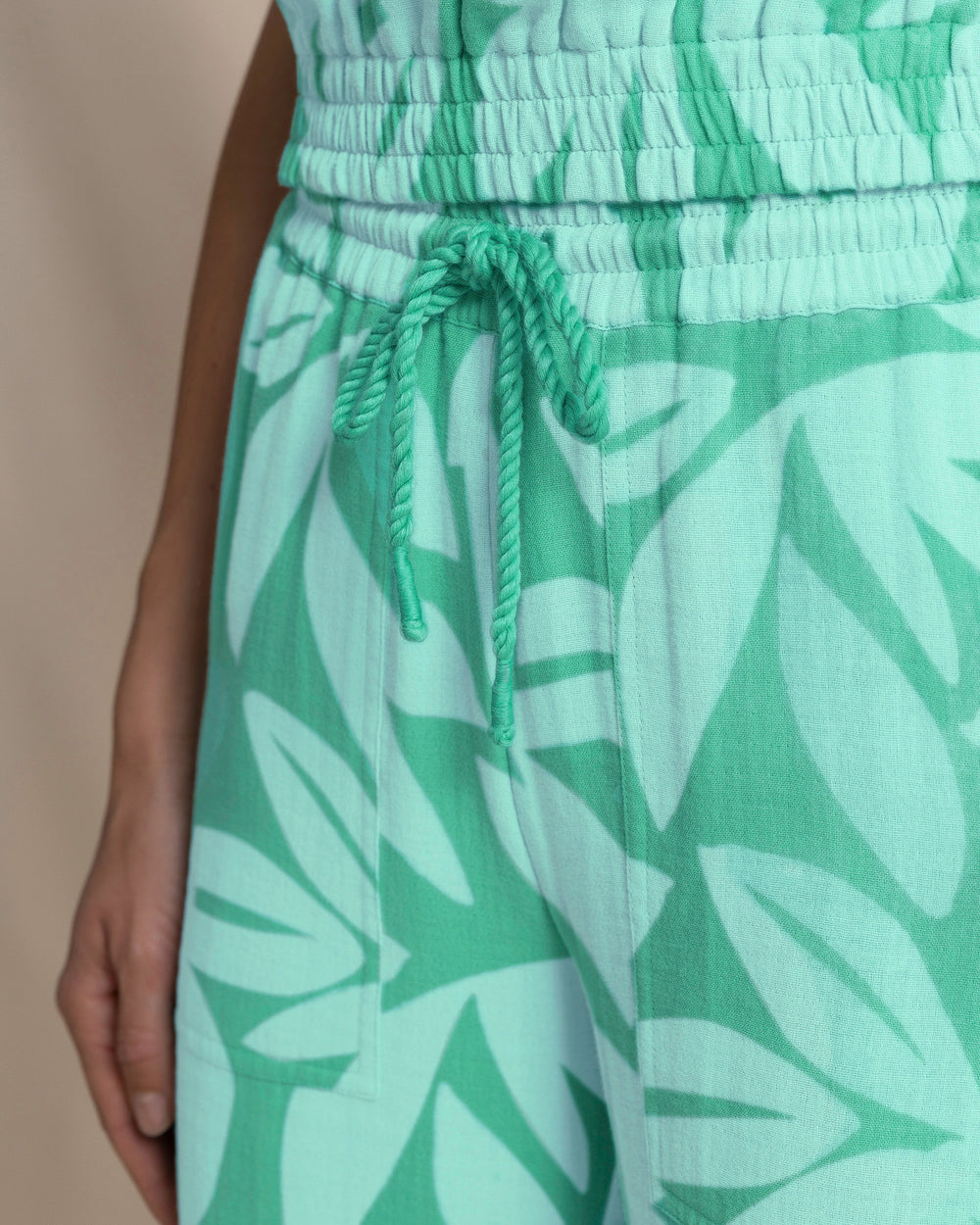The detail view of the Southern Tide Laken Printed Wide Leg Pant by Southern Tide - Florida Keys