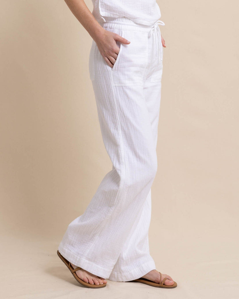 Women's Laken Wide Leg Pant Classic White Southern Tide — free download