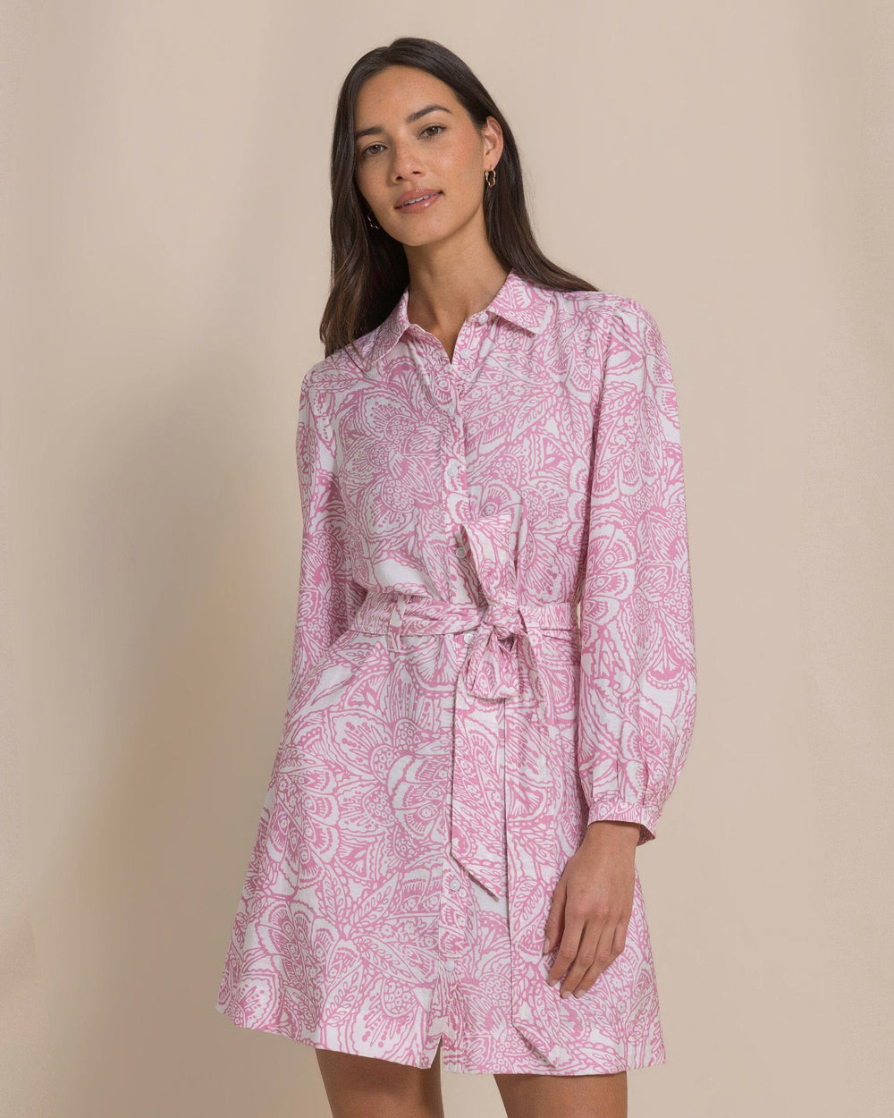 The front view of the Southern Tide Leanna Printed Mini Dress by Southern Tide - Rivera Rose
