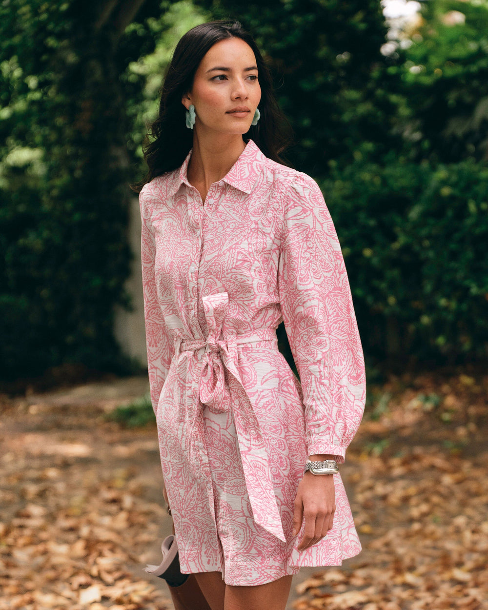 The lifestyle view of the Southern Tide Leanna Printed Mini Dress by Southern Tide - Rivera Rose