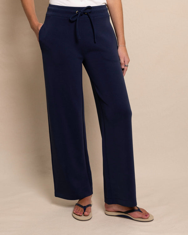 The front view of the Southern Tide Levitt Lounge Pant by Southern Tide - Dress Blue