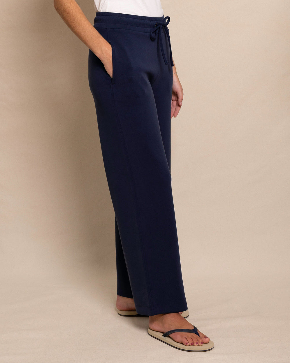 The side view of the Southern Tide Levitt Lounge Pant by Southern Tide - Dress Blue