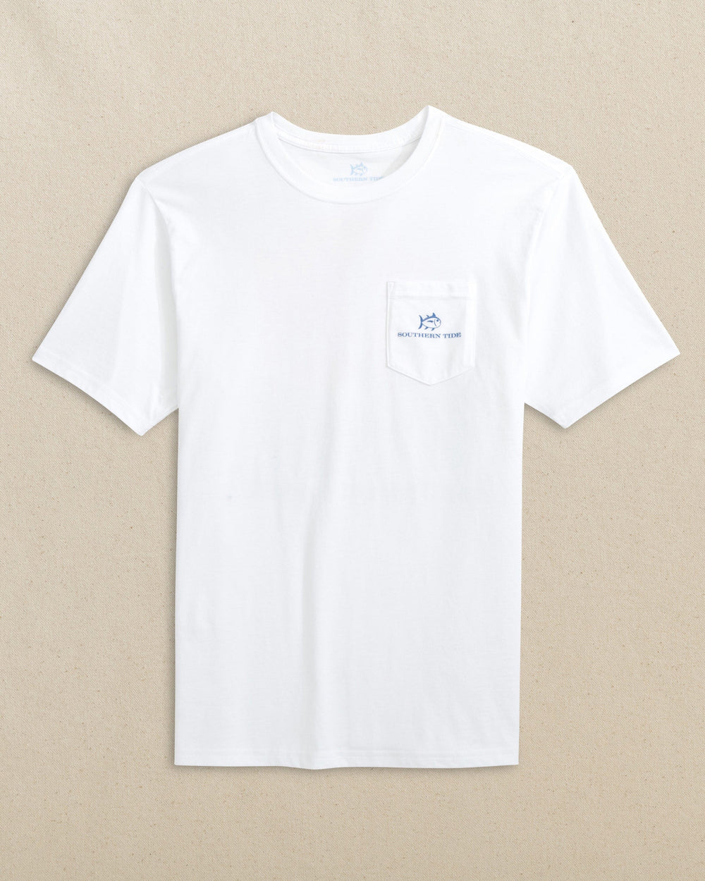 The front view of the Southern Tide Lighthouse Short Sleeve T-Shirt by Southern Tide - Classic White
