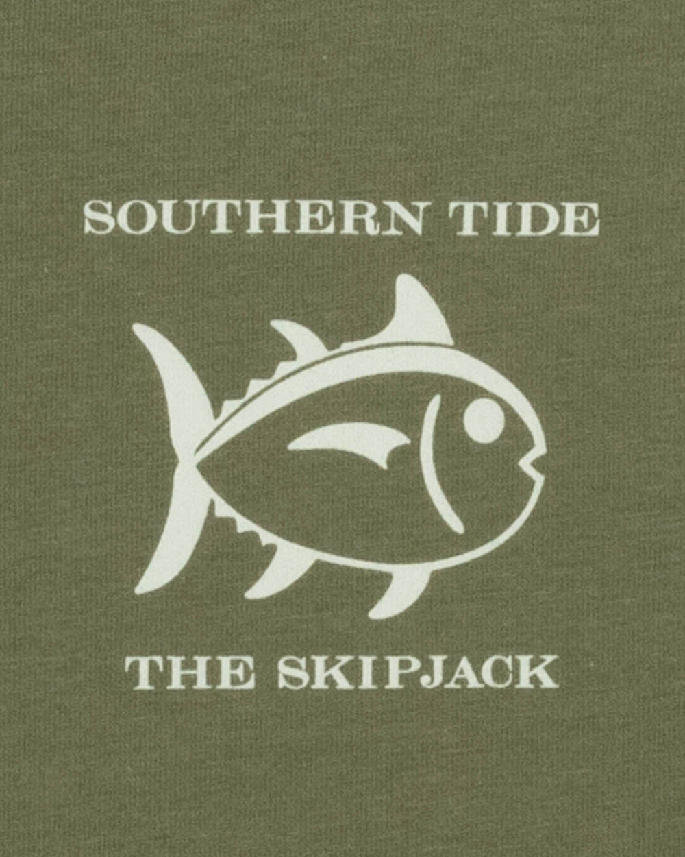 The detail view of the Southern Tide Livin Lodge Skipjack Fill Long Sleeve T-Shirt by Southern Tide - Salton Sea Green