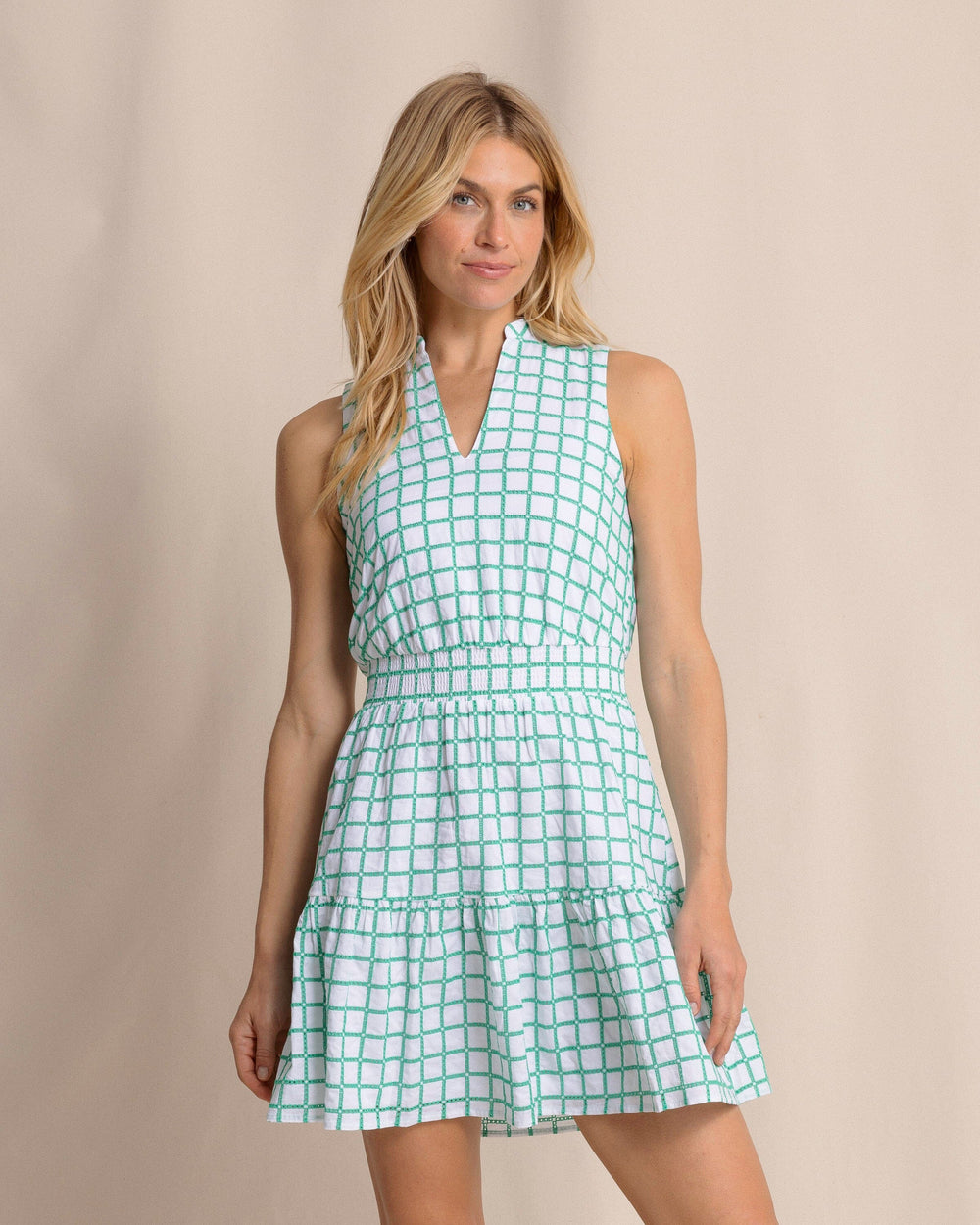 The front view of the Southern Tide Londyn Dress by Southern Tide - Simply Green