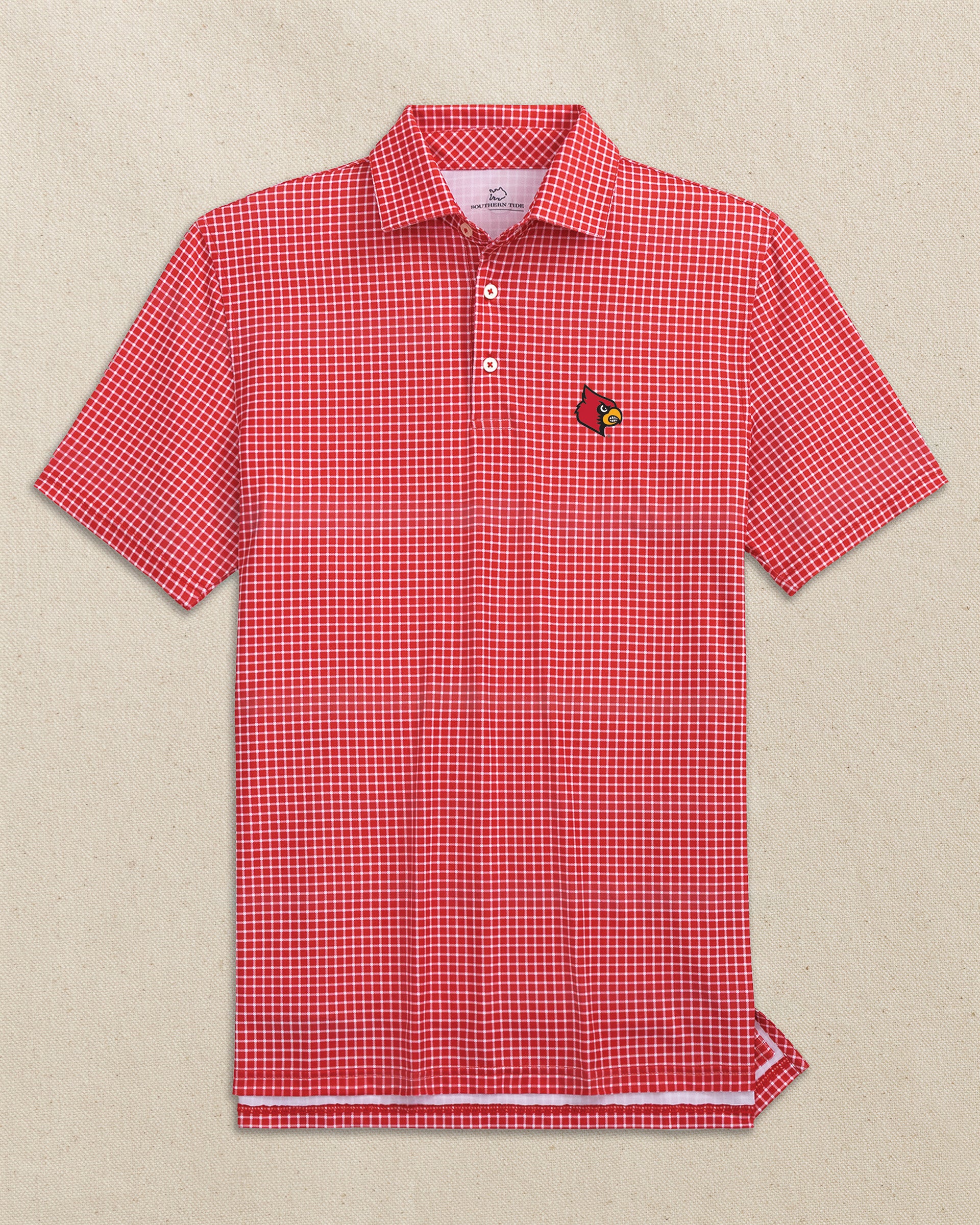 Men's Louisville Cardinals Dunes Edge Plaid Polo | Southern Tide
