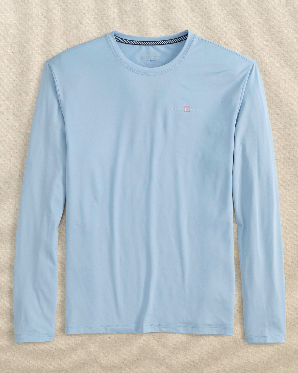 The front view of the Southern Tide Low Country Est. 06 Long Sleeve Performance T-Shirt by Southern Tide - Cerulean