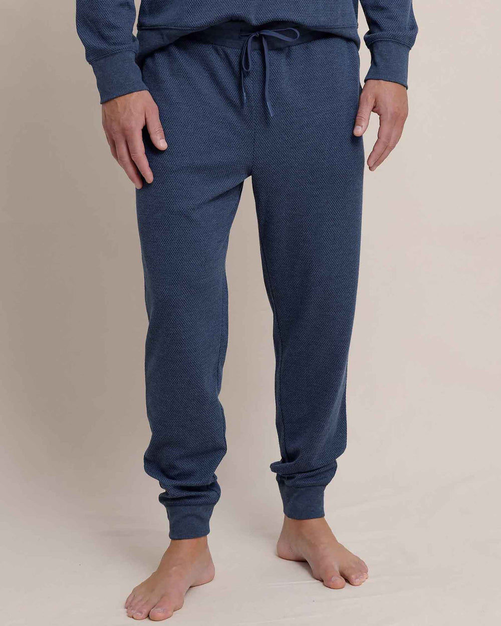 The front view of the Southern Tide Lowland Luxe Textured Jogger by Southern Tide - Dress Blue