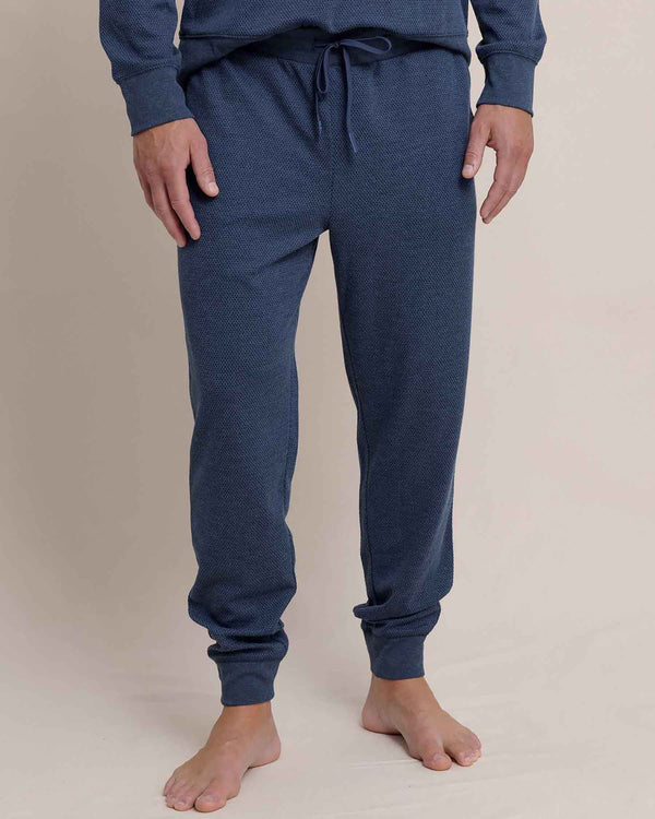 The front view of the Southern Tide Lowland Luxe Textured Jogger by Southern Tide - Dress Blue