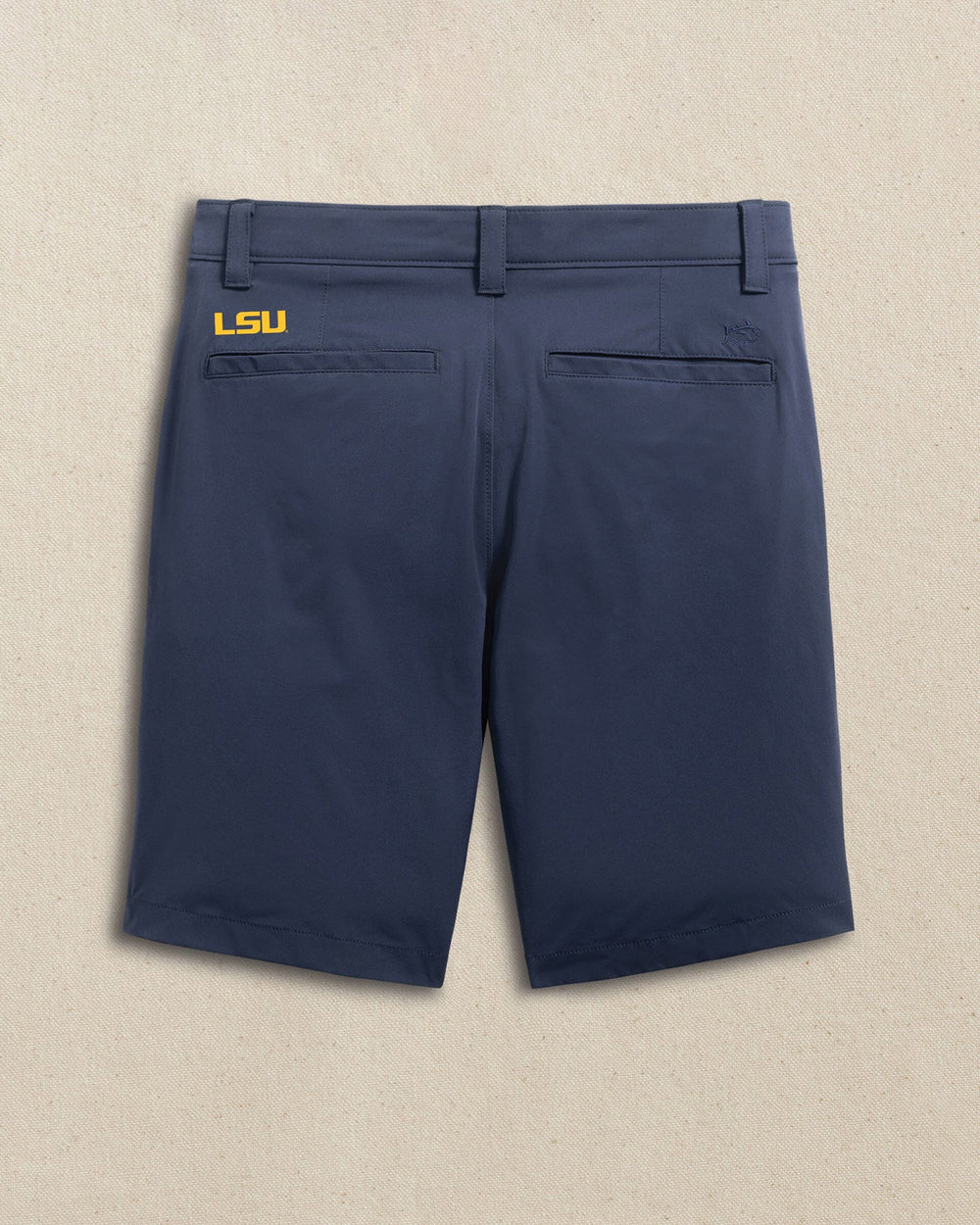The back view of the Southern Tide LSU Tigers brrr°®-die 8" Performance Short by Southern Tide - True Navy