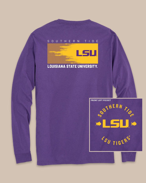 Southern Tide LSU Tigers Gameday Hexagon Gradient T-Shirt Purple (Size M) 100% Cotton