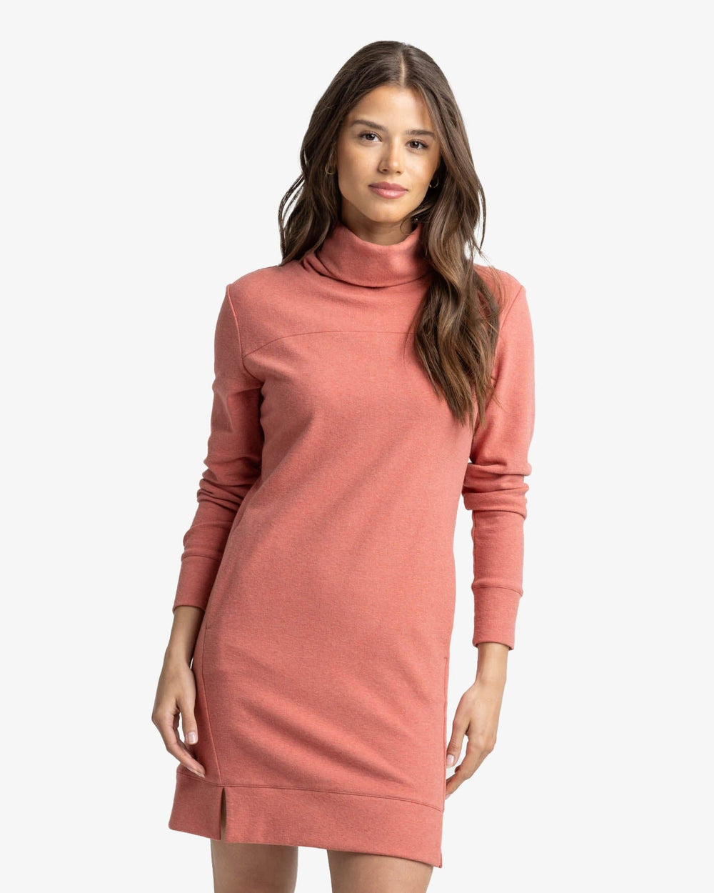 The front view of the Southern Tide Lynn Dress by Southern Tide - Heather Dusty Coral