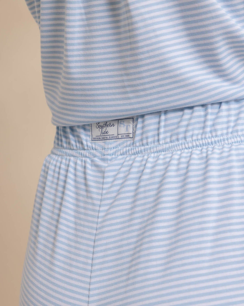 The detail view of the Southern Tide Mabel Lounge Short by Southern Tide - Clearwater Blue