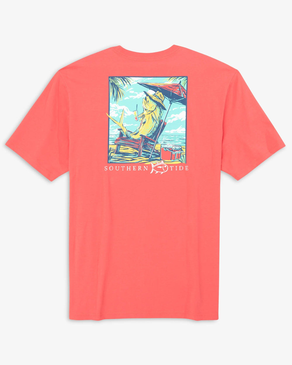 The back view of the Southern Tide Made in the Shade T-shirt by Southern Tide - Rosewood Red