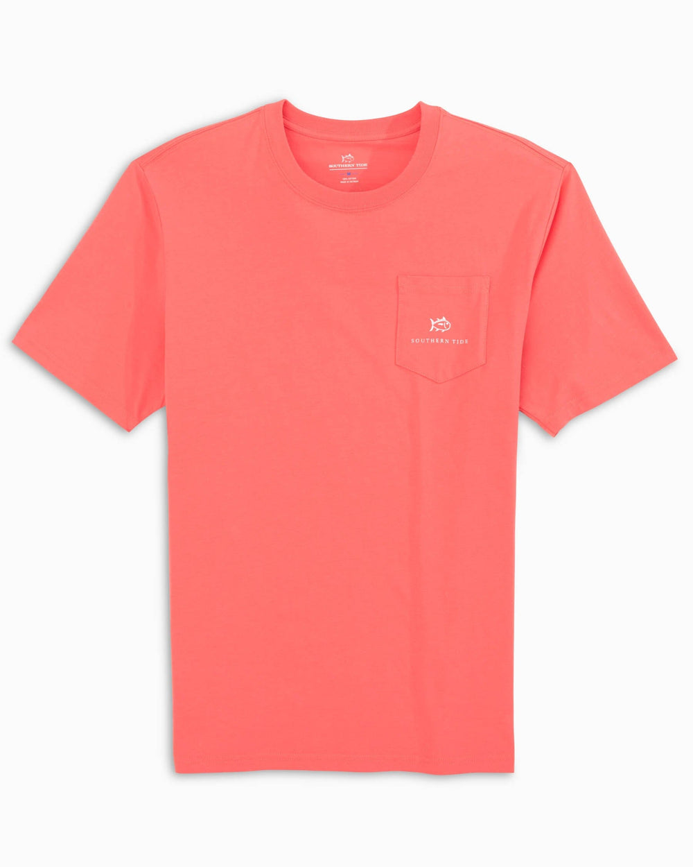The front view of the Southern Tide Made in the Shade T-shirt by Southern Tide - Rosewood Red
