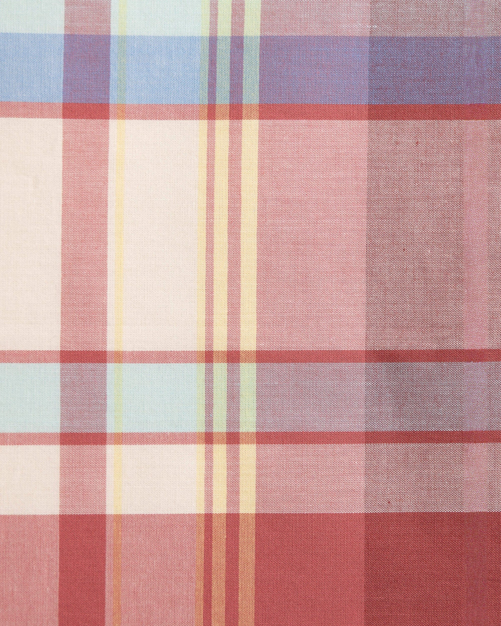 The detail view of the Southern Tide Madras Pocket Square by Southern Tide - White Sand