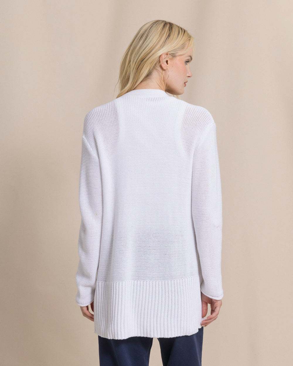 The back view of the Southern Tide Marren Cardigan by Southern Tide - Classic White
