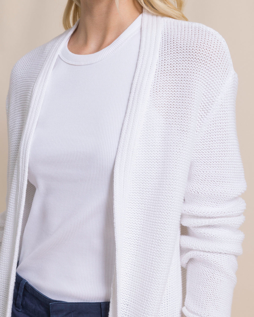 The detail view of the Southern Tide Marren Cardigan by Southern Tide - Classic White