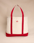 The front view of the Southern Tide Medium Classic Tote by Southern Tide - Red