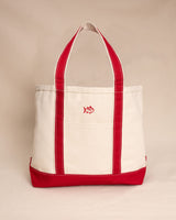 The front view of the Southern Tide Medium Classic Tote by Southern Tide - Red