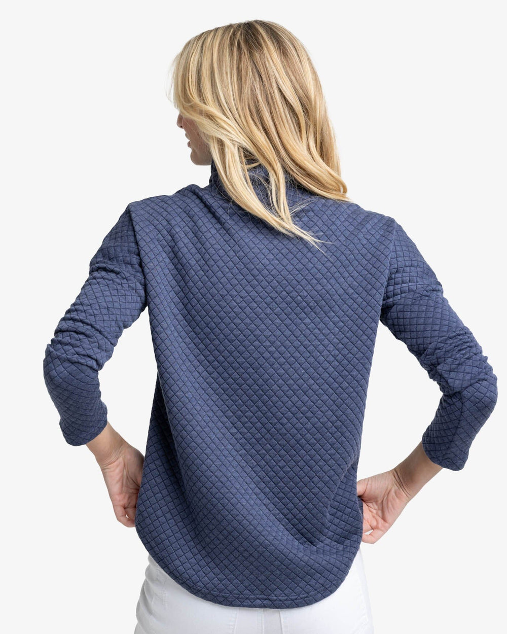 The back view of the Southern Tide Mellie MockNeck Sweatshirt by Southern Tide - Nautical Navy