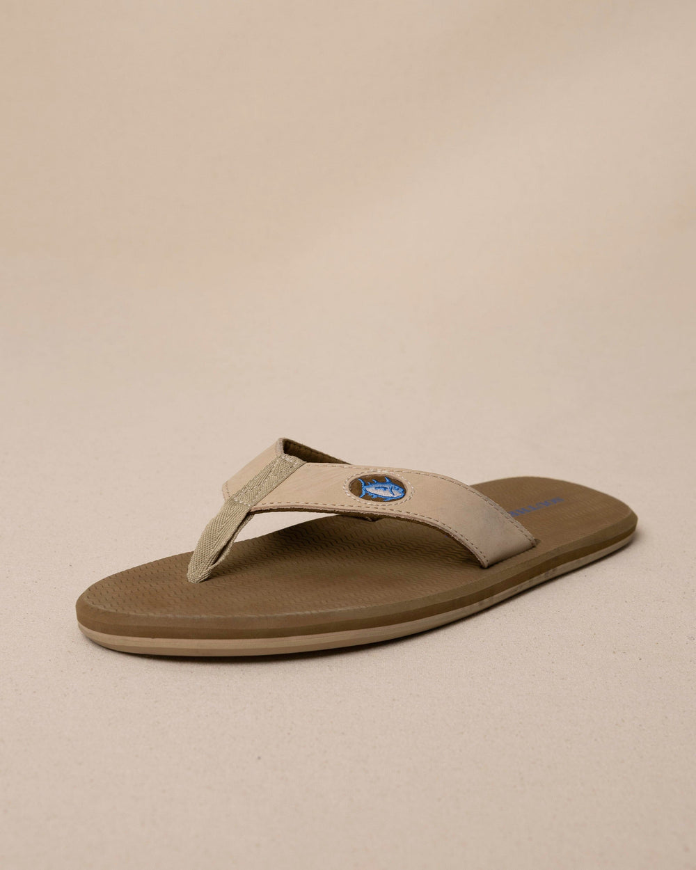 The front view of the Southern Tide Men's Sand Flipjacks by Southern Tide - Sand