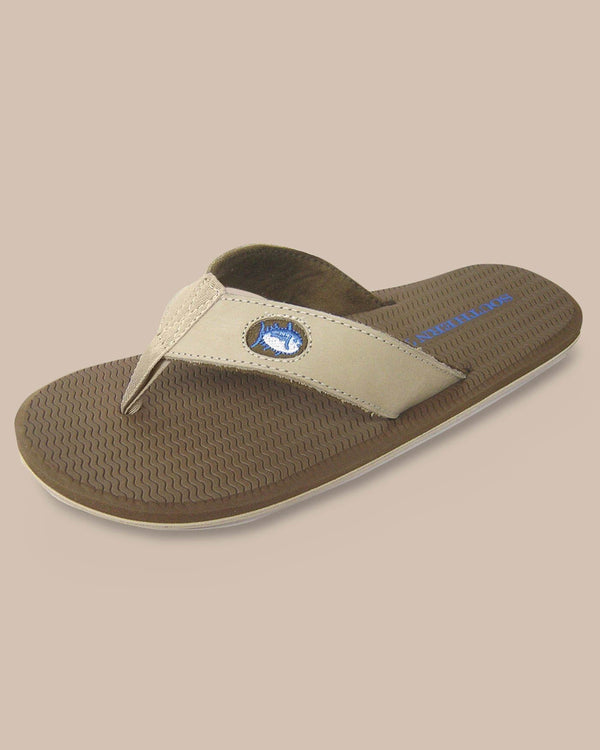 The front view of the Mens Sand Flipjacks by Southern Tide - Sand