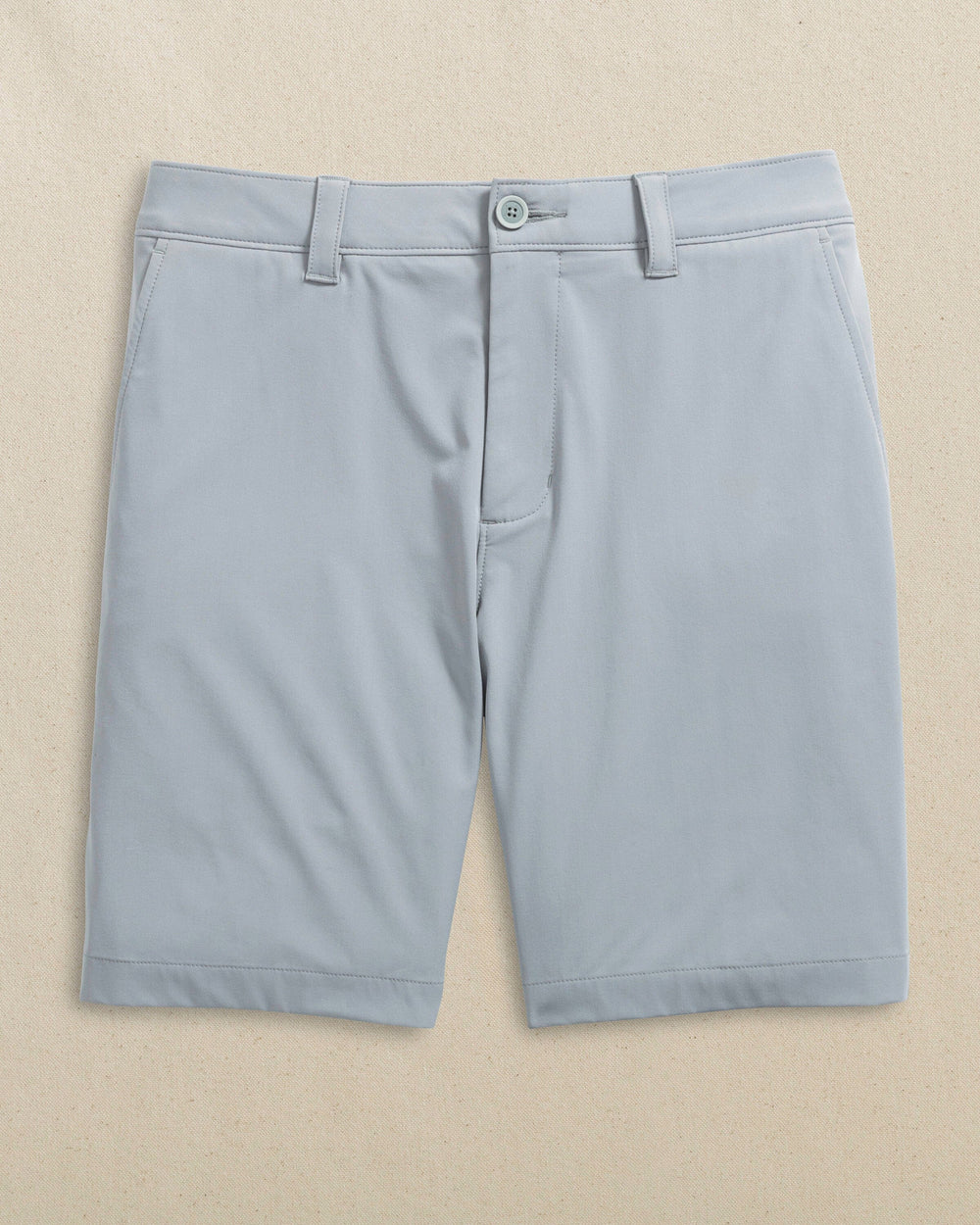 The front view of the Southern Tide Miami Hurricanes brrr°®-die 8" Performance Short by Southern Tide - Steel Grey