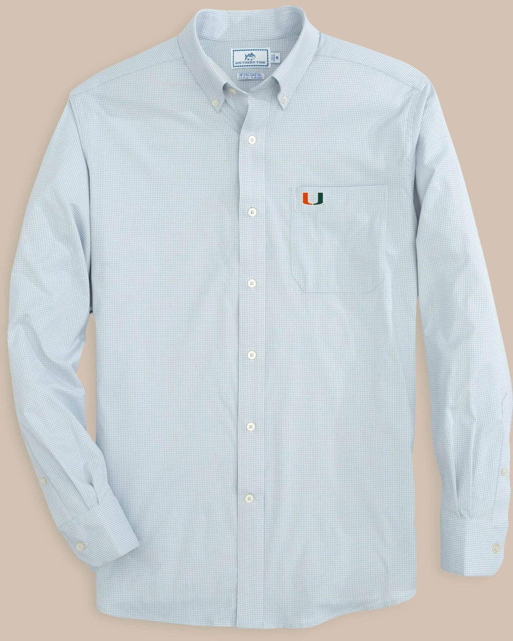 Miami Hurricanes Gingham Button Down Shirt C_Sportshirts Southern Tide 