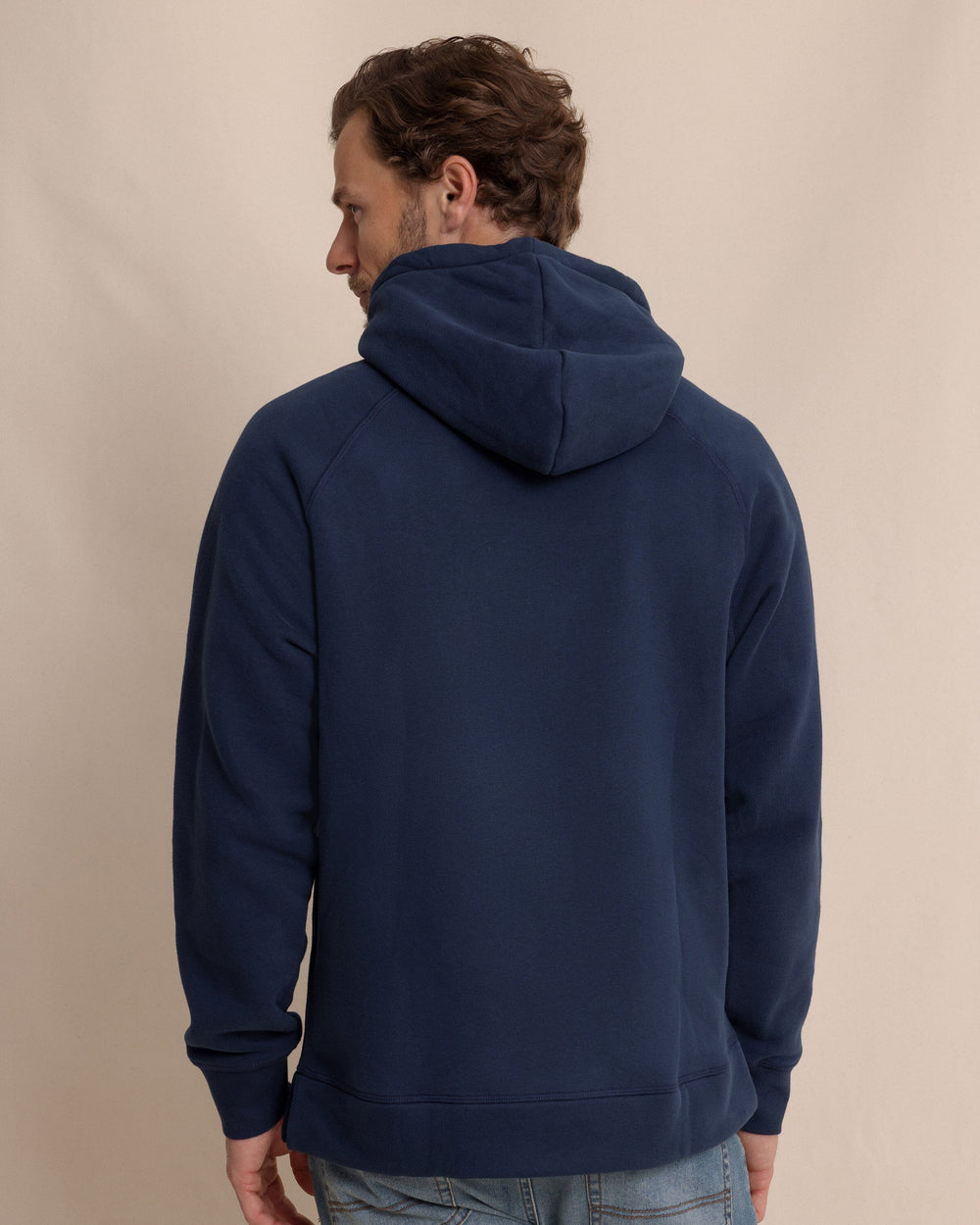 The back view of the Southern Tide Millview Fleece Hoodie by Southern Tide - Dress Blue